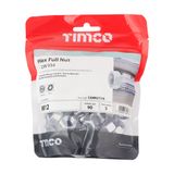 Timco Hexagonal Full Nut (DIN 934) Zinc M12 BZP (90/TimBag) 12HNUTZB