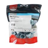 Timco Hexagonal Full Nut (DIN 934) Zinc M16 BZP (45/TimBag) 16HNUTZB