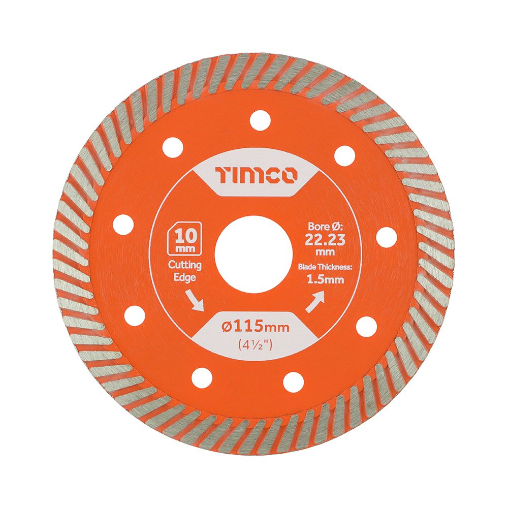 Timco 115mm Premium Tile &amp; Ceramic Diamond Blade Thin Turbo TP115222