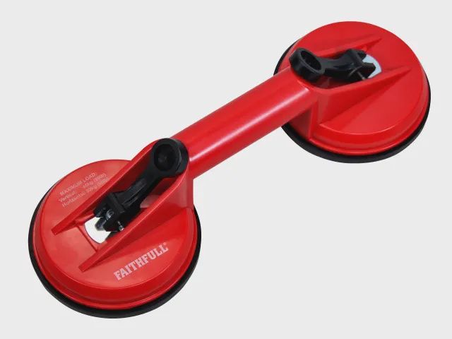 Faithfull 120mm Double Pad Suction Lifter Carrying Heavy FAISUCPAD2