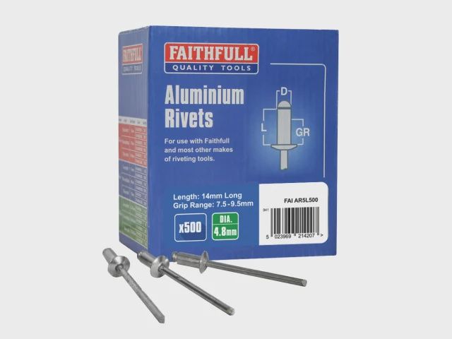 Faithful 4.8 x 14mm Aluminium Rivets Long Bulk Pack of 500 FAIAR5L500