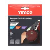 Timco Addax 125mm Mixed Random Orbital Sanding Discs Reding Discs Red 231992