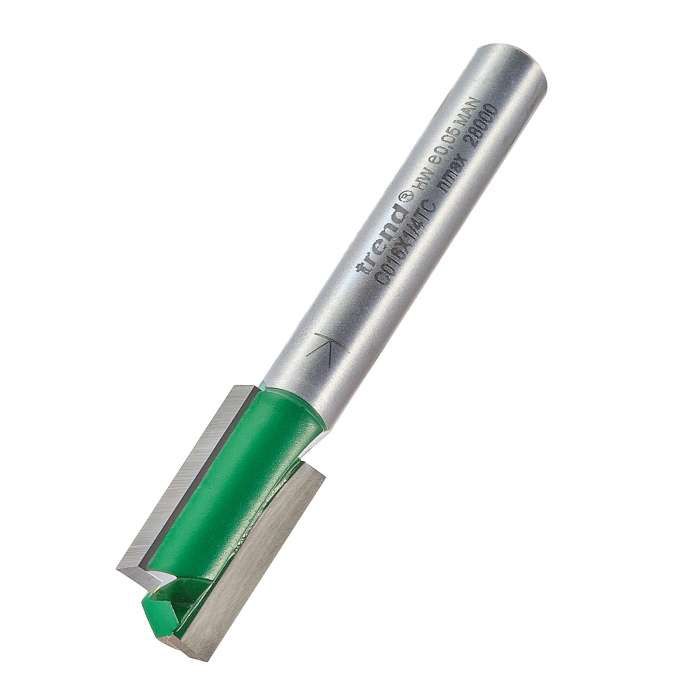 Trend 1/4" Two Flute Straight Cutter 12mm Dia. x 19mm Cut C019AX1/4TC