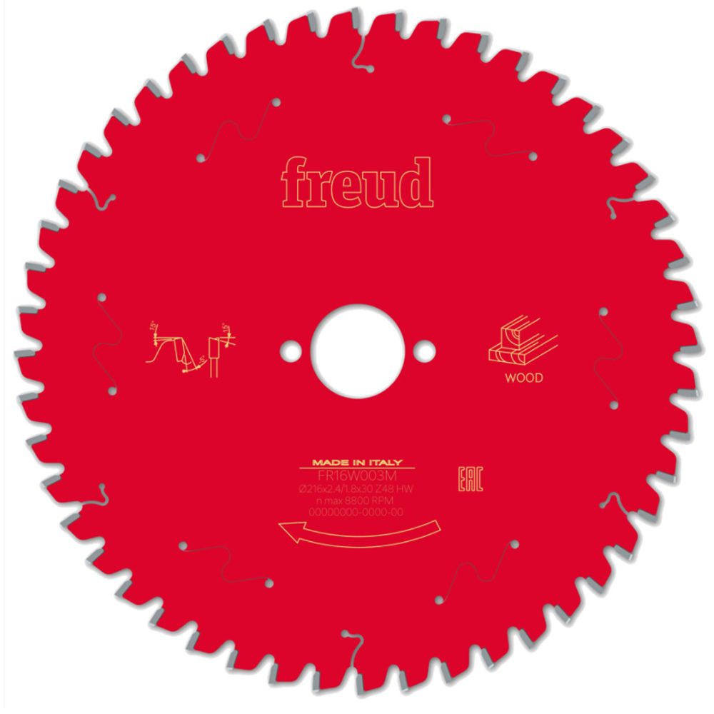 Freud 216mm 48T Mitre Saw Blade for Wood F03FS09750 216mm x 30mm x 48T