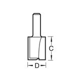 Trend 1/4" Two Flute Straight Cutter 10mm Dia. x 19.1mm Cut C016X1/4TC