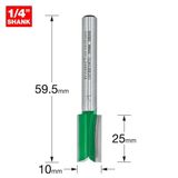 Trend 1/4" Two Flute Straight Cutter 10mm Dia. x 19.1mm Cut C016X1/4TC