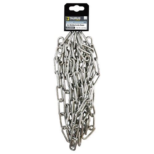 Timco 6 x 42 x 12mm (2m) Welded Link Chain Hot Dipped Galvanised 642HDGC