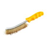 Timco 255mm High Density Brass Wire Hand Brush Yellow YWHB