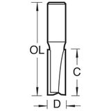 Trend Flute Cutter 12.7mm Dia. X 50mm Cut 3/83DX1/2TC