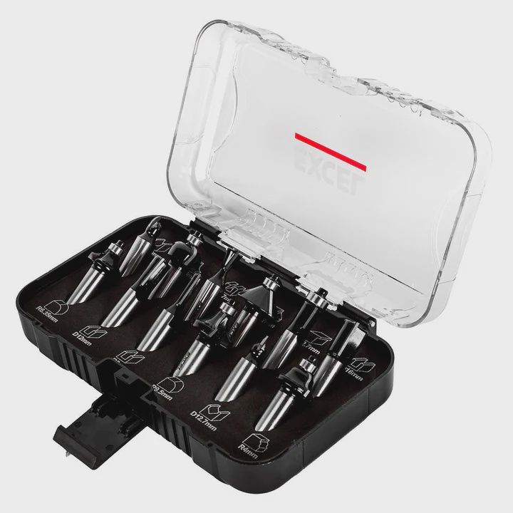 Excel 1/2in Shank TCT Router Cutter Bit 12 Piece Set