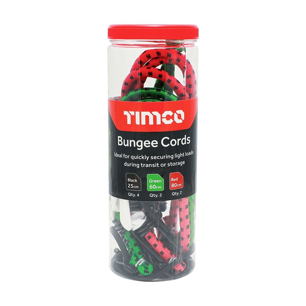 Timco Veto Standard Mixed Set of Bungee Cords 8 Piece (8/Tube) BUNMIX8