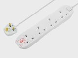 Masterplug Extension Lead 240V 4-Gang 13A White 5m MSTBFG5