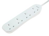 Masterplug Extension Lead 240V 4-Gang 13A White 5m MSTBFG5