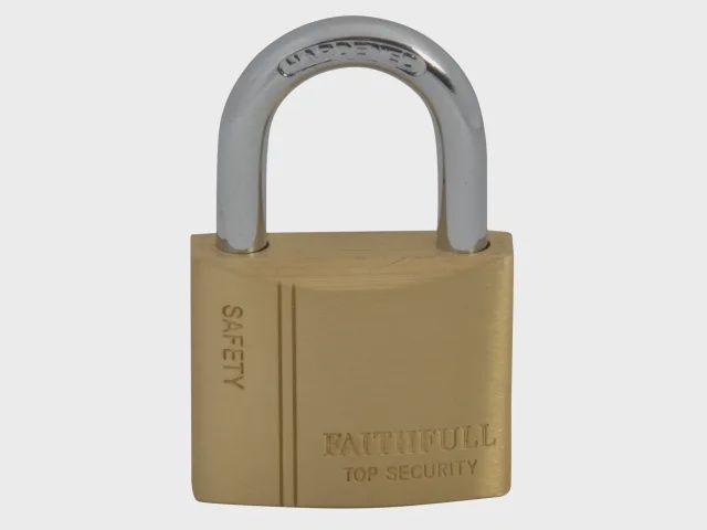 Faithfull 40mm Brass & steel shackle Padlock Lock Features 3 Keys FAIPLB40