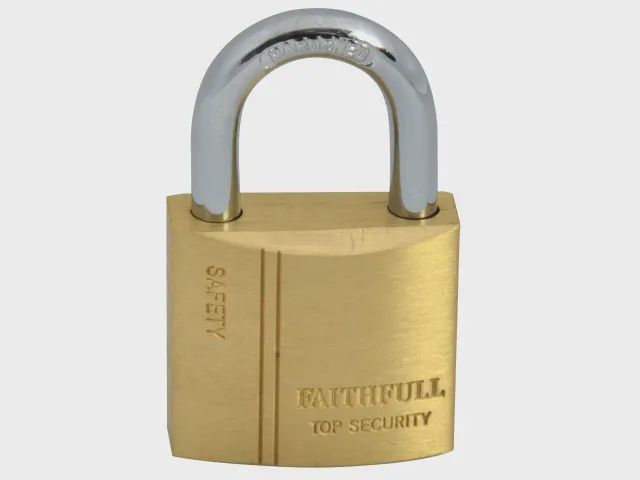 Faithfull 30mm Brass & steel shackle Padlock Lock Features 3 Keys FAIPLB30