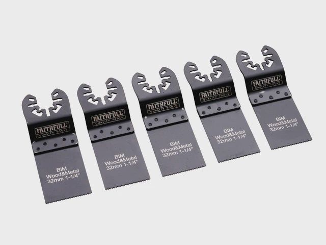Faithfull 32mm Bi-Metal Flush Cut Wood Multi-Tool Blade Set Pack 5 XMS25MULTI5