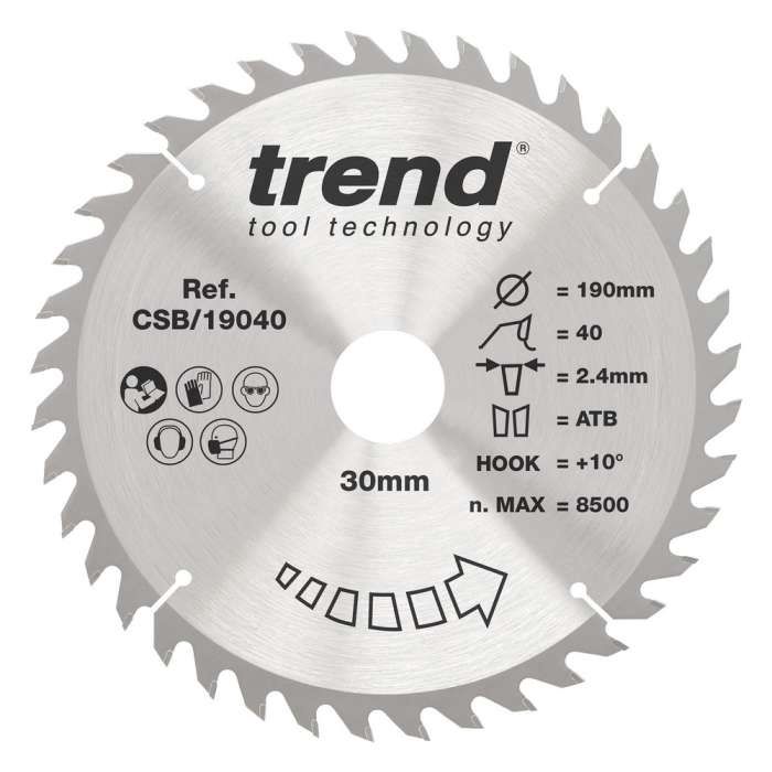 Trend Wood Circular Craft Combination Saw Blade 190mm x 30mm x 40T CSB/19040