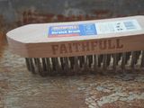 Faithfull Heavy-Duty Scratch Brush Four Row 28 Gauge Wire Bristles  FAI6804F