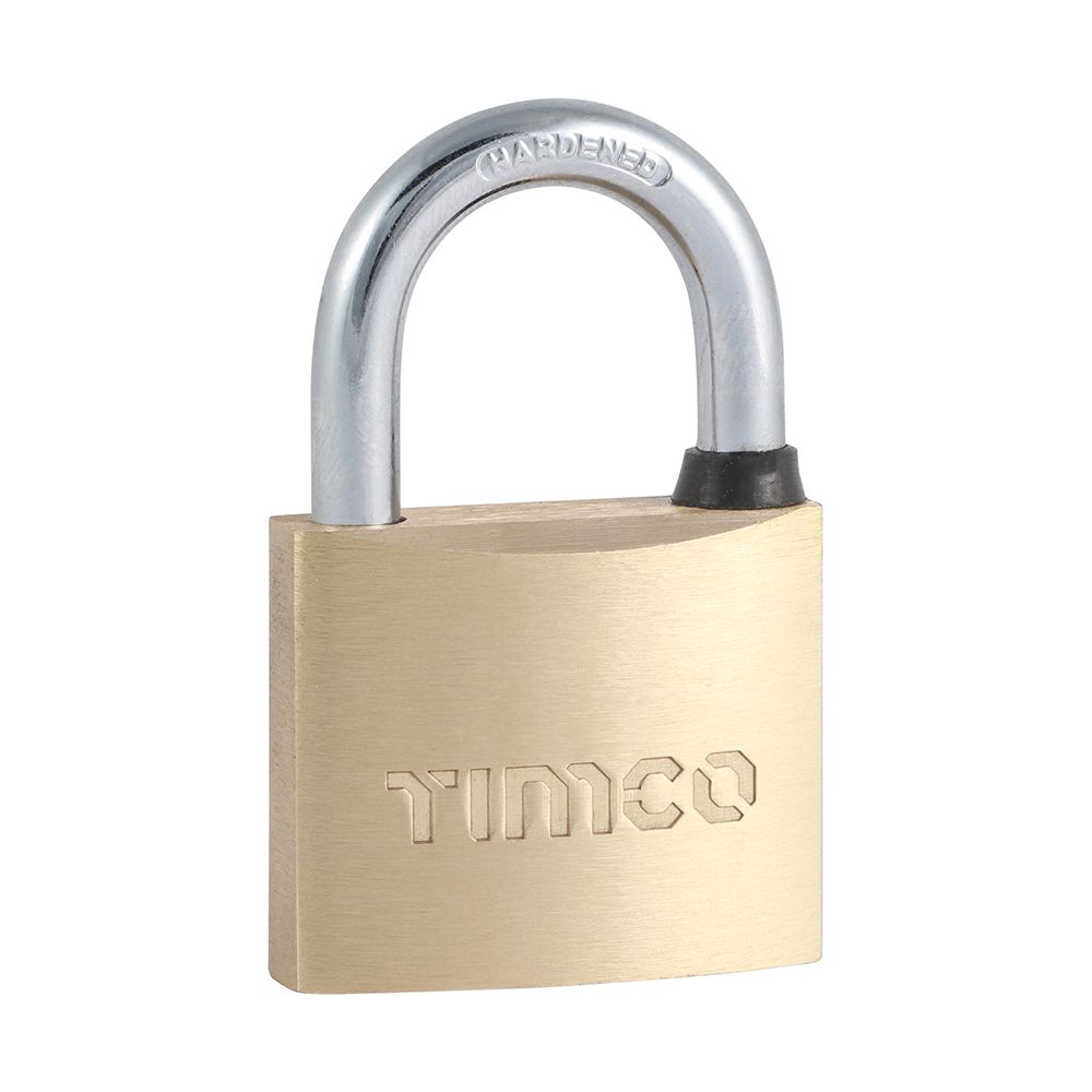 Timco 40mm Brass Padlock Double locking brass cylinder P40