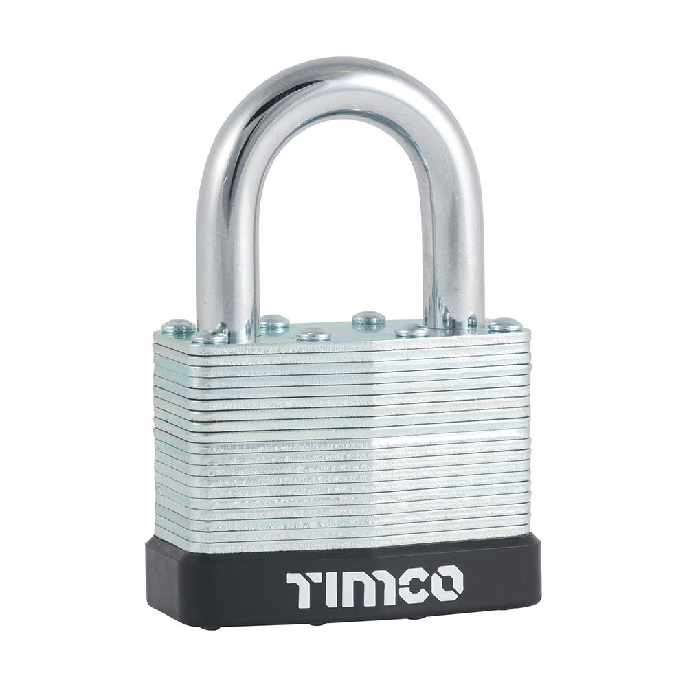 Timco 50mm Laminated Padlock Hardened steel shackle LSP50