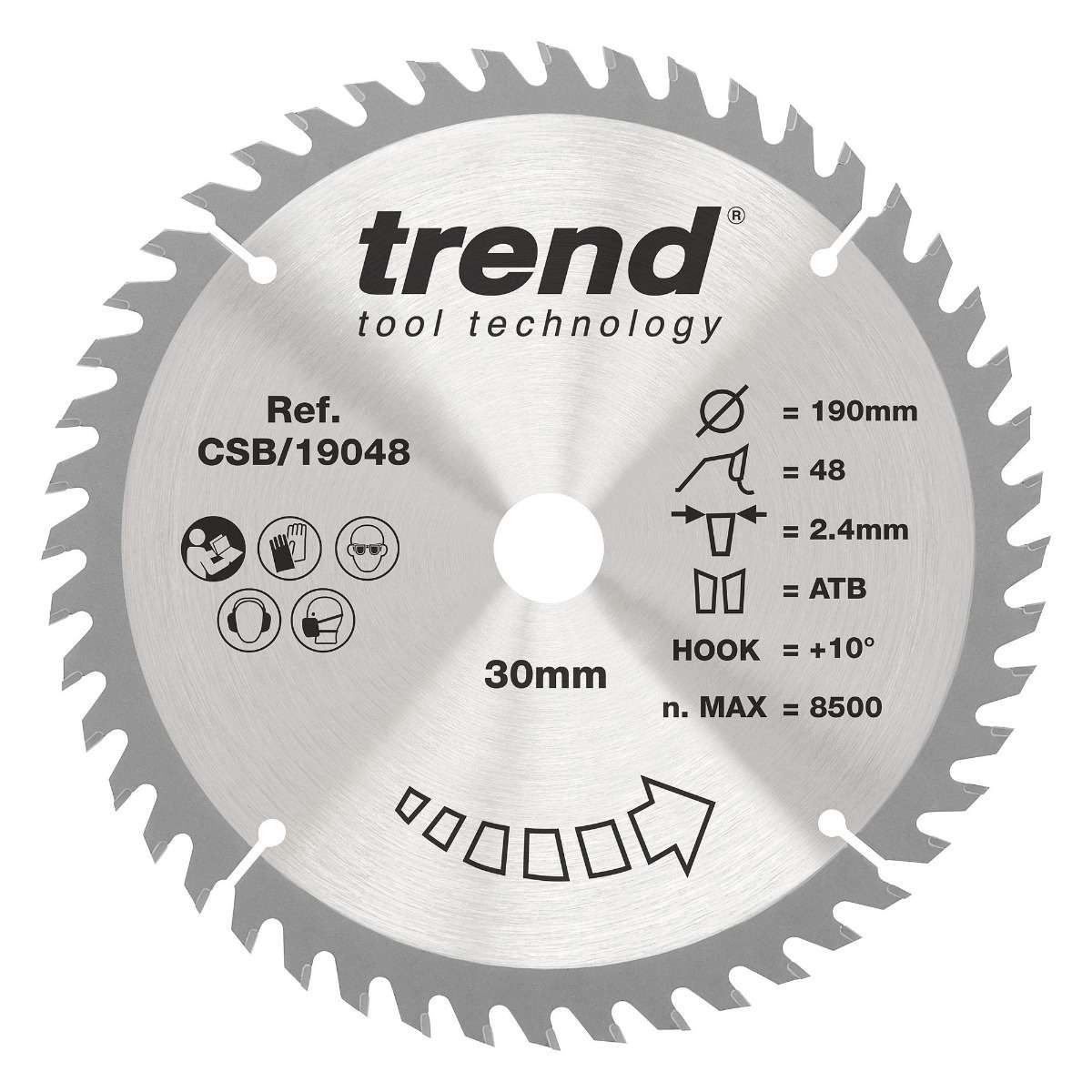 Trend Wood Circular Saw Blade 190mm x 30mm x 48T Fine Finish CSB/19048