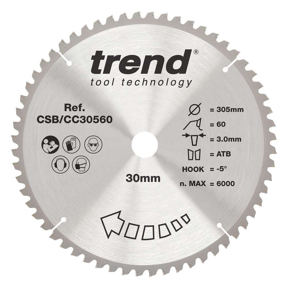 Trend Wood Mitre Craft Crosscut Saw Blade 305mm x 30mm x 60T CSB/CC30560