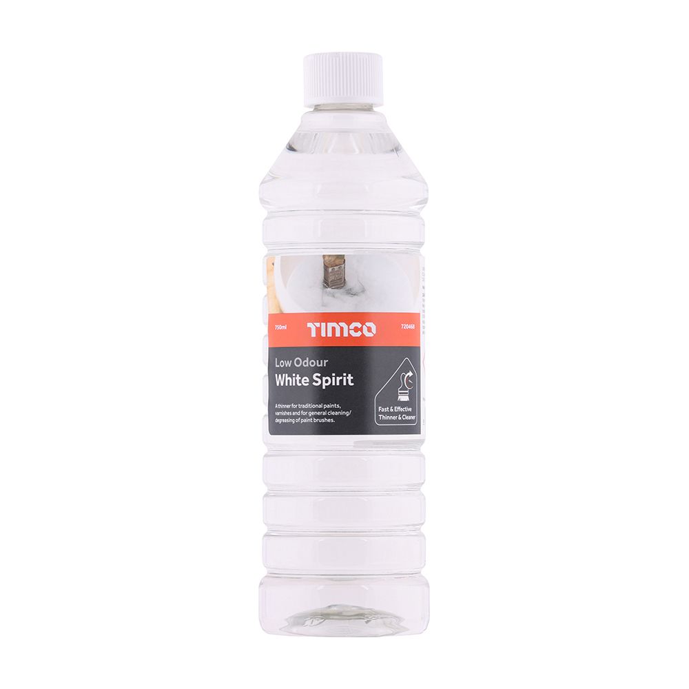 Timco 750ml Low Odour White Spirit Fast &amp; Effective Thinner 720468
