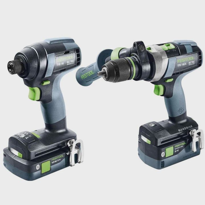 Festool TID 18 5,0/4,0-Set TPC 18/4 18V Brushless Percussion Drill &amp; Impact Driver With 1 x 5.0Ah/4.0Ah Battery, Charger 577655