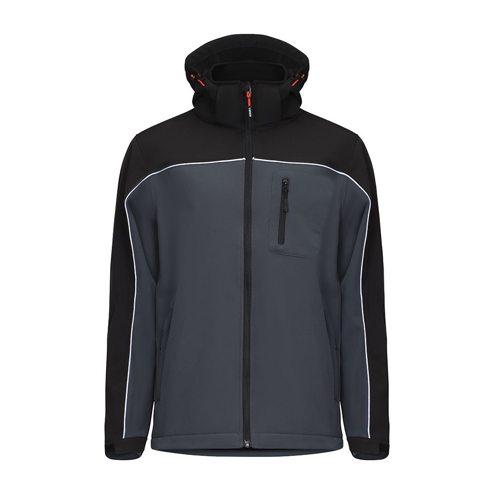 Timco Softshell Jacket Waterproof 4-way Stretch Fabric Grey/Black Medium SSJ1201M