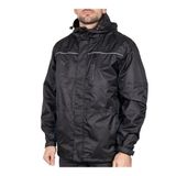 Timco Waterproof Lined Rain Jacket Front zip Adjustable Cuffs Black Extra Large LRJ1001XL
