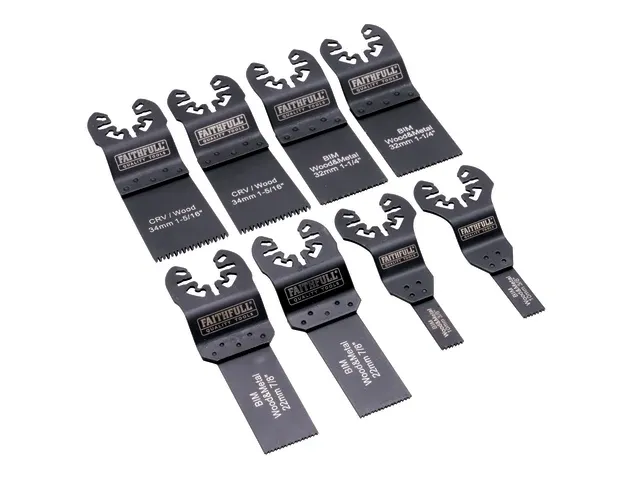Faithfull 8 Piece Mixed Multi-Tool Cutting Wood Blade Set XMS26MULTI8