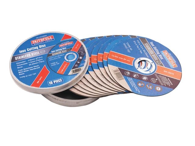 Faithfull  115mm/4.5" Inox Discs Fast Cut Blades XMS25CUTOFF