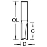 Trend Two Flute Straight Cutter For Trend Lock Jigs 12mm Dia. X 63mm Cut TR37X1/2TC