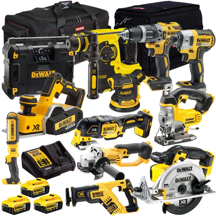 Dewalt 18V 12 Piece Power Tool Kit with 3 x 5.0Ah Battery & Charger T4TKIT-8146