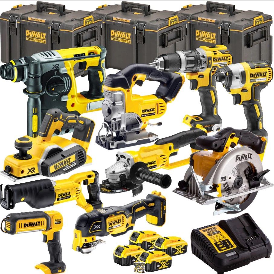 Dewalt DCKT4T10P4 18V 4 x 5.0Ah Batteries XR Li-Ion 10 Piece Toughsystem Kit