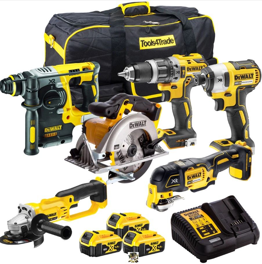 Dewalt DCK654P3TB 18V Compact 6 Piece Kit with 3 x 5.0Ah Batteries Charger & Bag