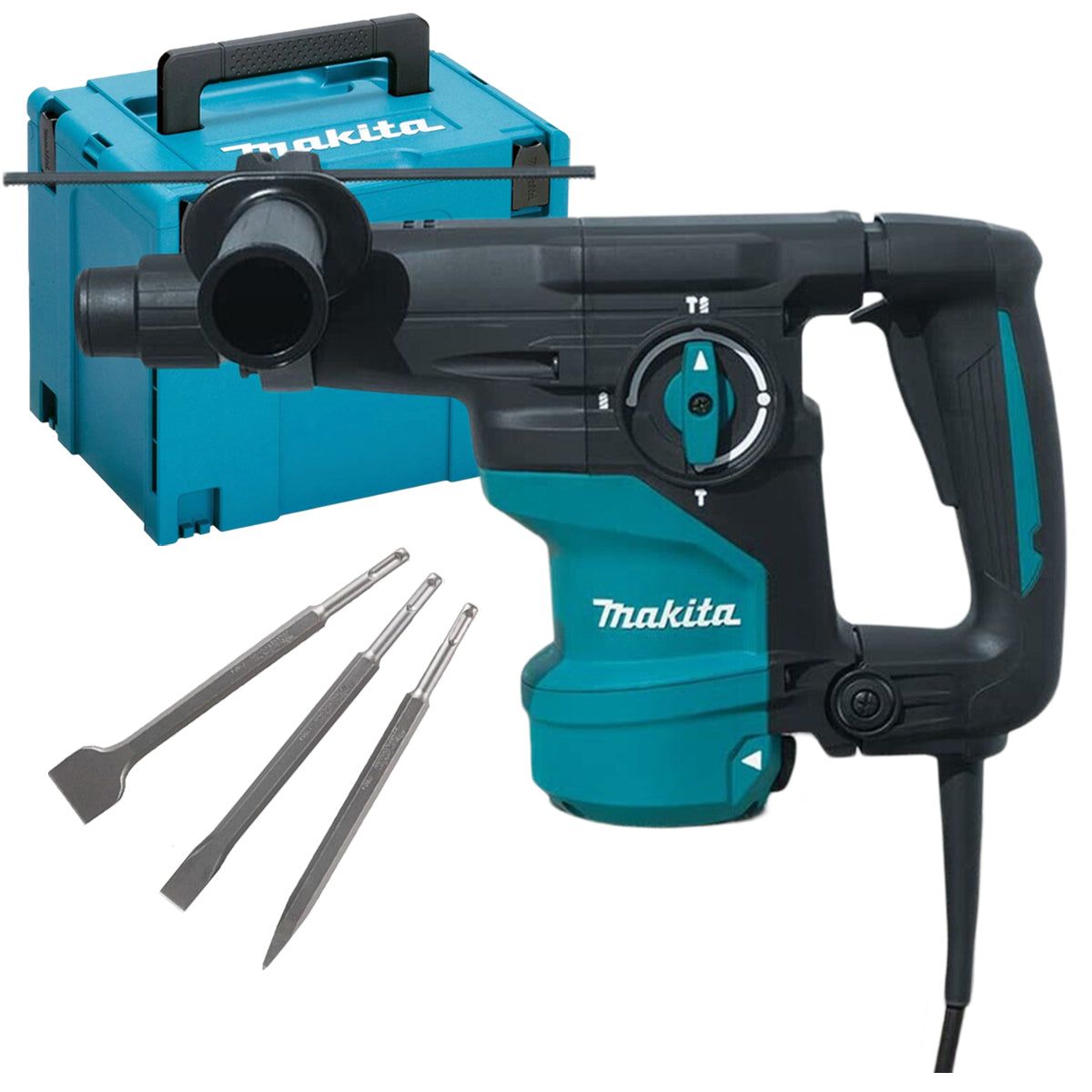 Makita HR3001CJ/1 3 Mode SDS+ Rotary Hammer 110V with 3 Piece Chisel