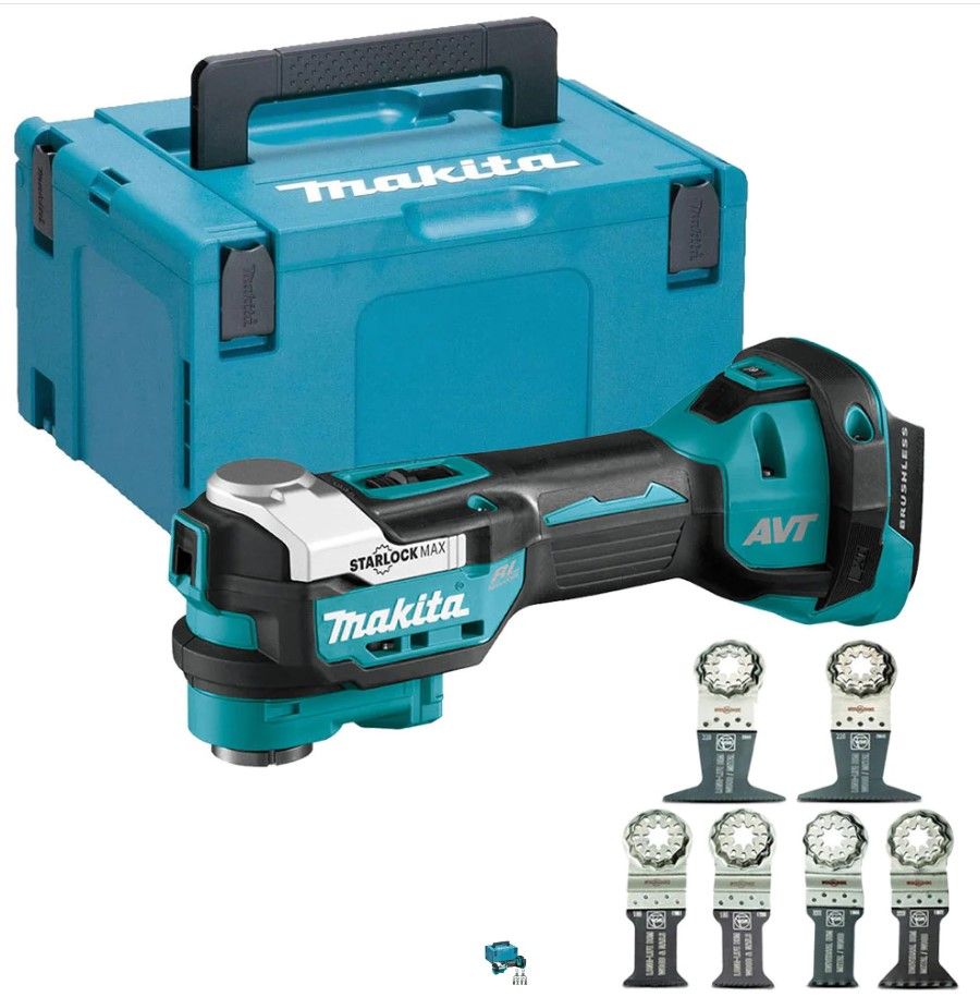 Makita DTM52Z LXT 18V Oscillating Multitool with Case &amp; 6 Piece Accessories Set
