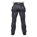 Timco W40 L32 Craftsman Trousers Heavy Duty 4-way Grey/Black CTGBK4032