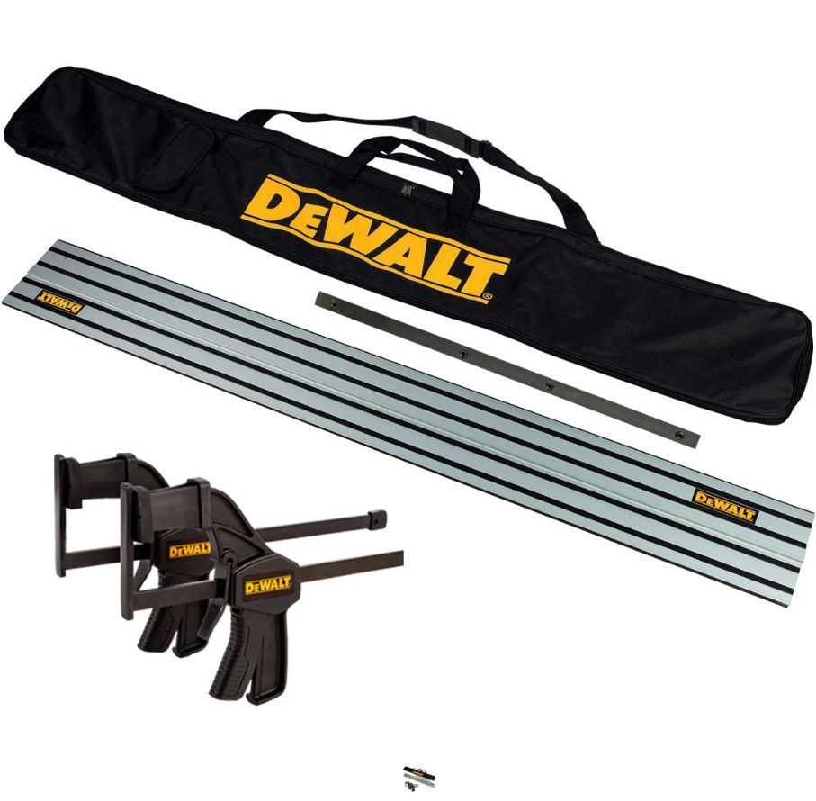 DeWalt Plunge Saw Kit 1.5m Guide Rail + Rail Bag + Connector + Twin Clamp