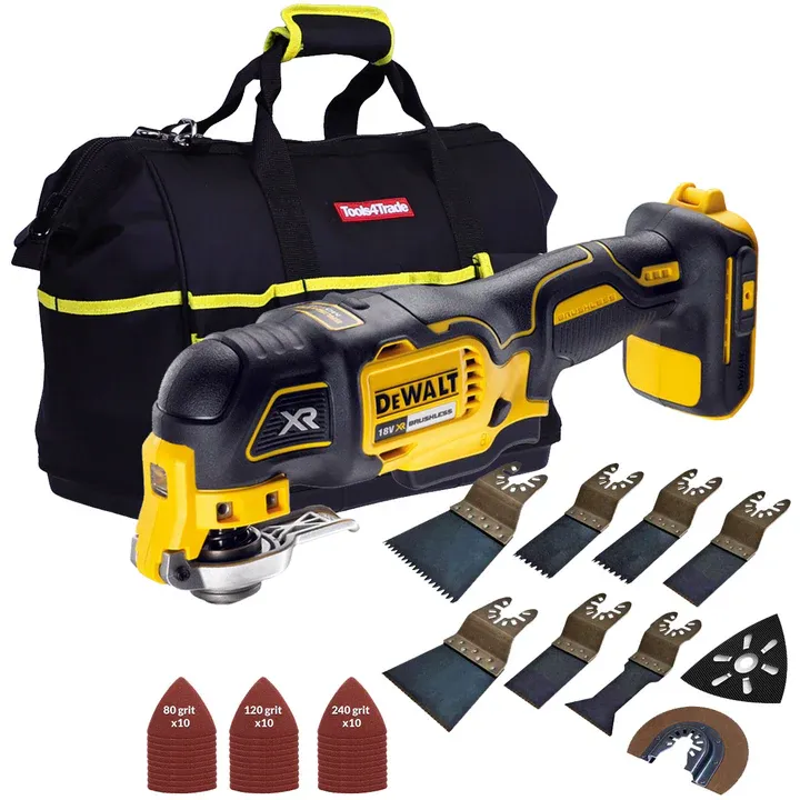 Dewalt DCS355N 18V Brushless Oscillating Multitool Body with 39 Piece Accessories Set & Bag