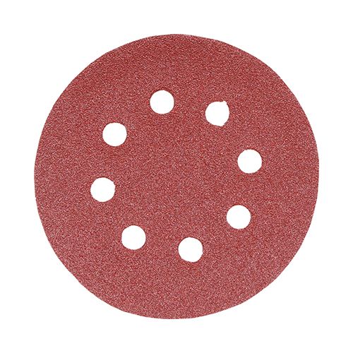 Timco 125mm Random Orbital Sanding Discs 120 Grit Red 231378