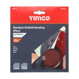 Timco 150mm Random Orbital Sanding Discs 120 Grit Red 231144