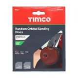 Timco 125mm Random Orbital Sanding Discs 60 Grit Red 231019