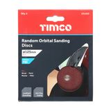 Timco 125mm Random Orbital Sanding Discs 80 Grit Red 231555