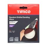 Timco 125mm Random Orbital Sanding Discs 180 Grit Red 231200