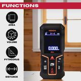 Kendo 40m Laser Distance Meter with Rechargeable Battery & LCD Display