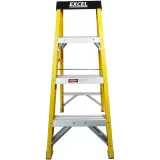 Excel Heavy Duty Fibreglass 5 Tread Ladder with Folding Hop up