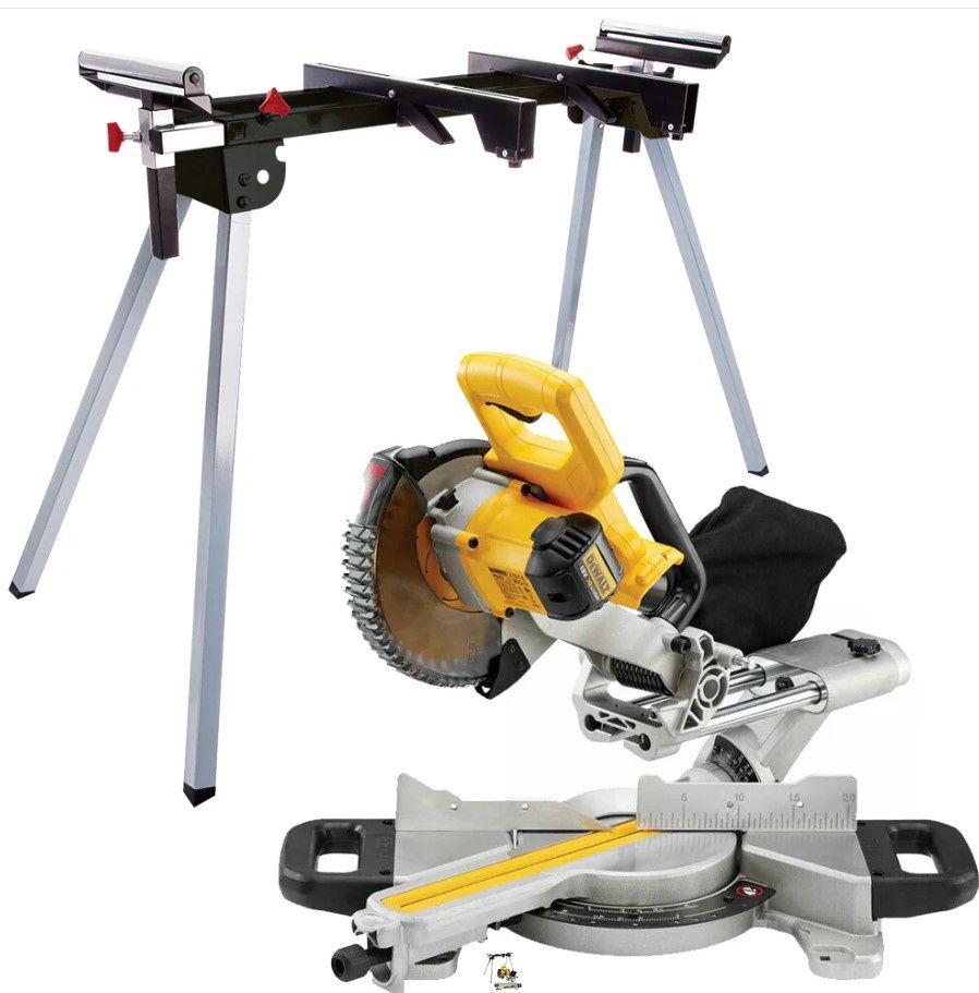 Dewalt DCS365N 18V XR Cordless XPS 184mm Slide Mitre Saw Body Only + Leg Stand