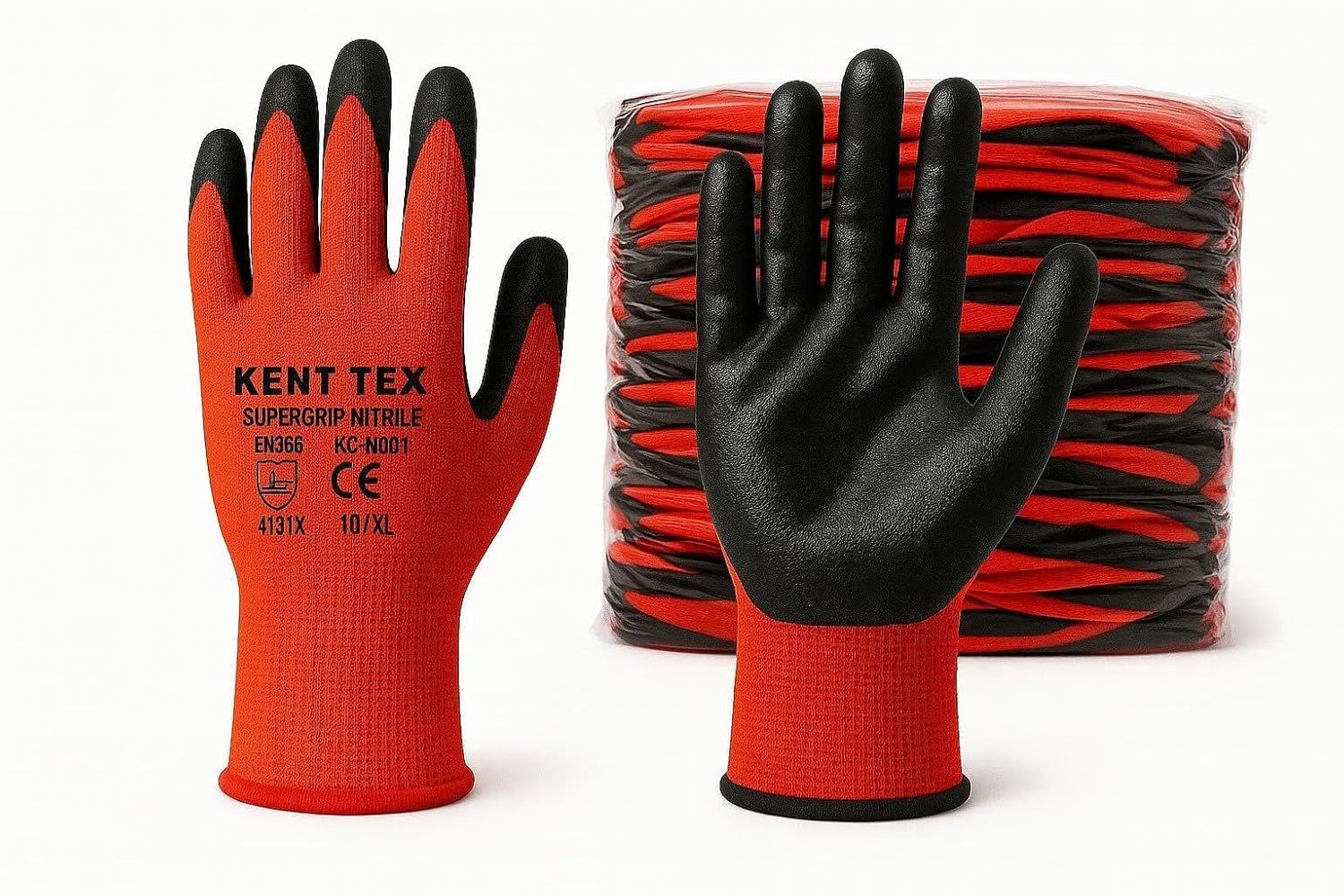 Kent Tex Super Nitrile Grip Gloves pack of 12 Size 10 (XL)